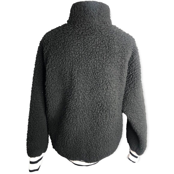Express One Eleven Half Zip Sherpa Fleece Varsity Pullover Jacket - Picture 6 of 8